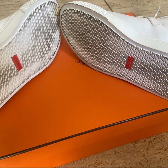 Hermes Daydream Kelly High Top Sneaker Tennis Shoes White Size 38 With Silver - Picture 3 of 11
